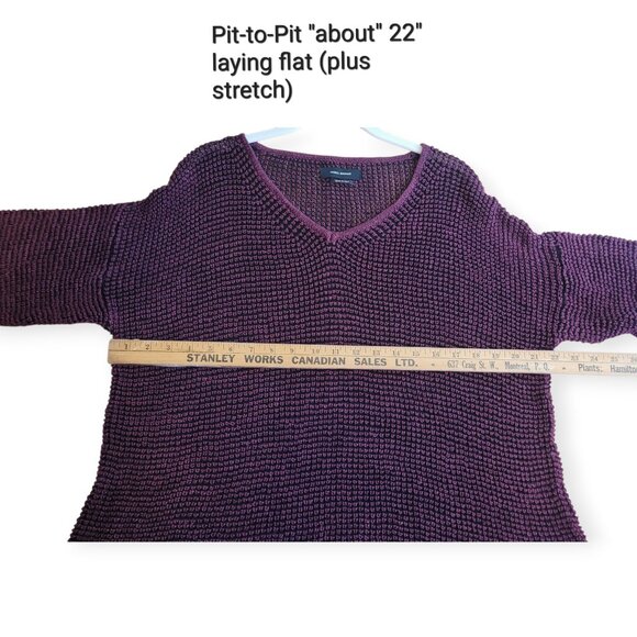 Isabel Marant Burgundy Linen-Cotton Looseweave Oversized Poncho Sweater size S/M - Picture 8 of 12